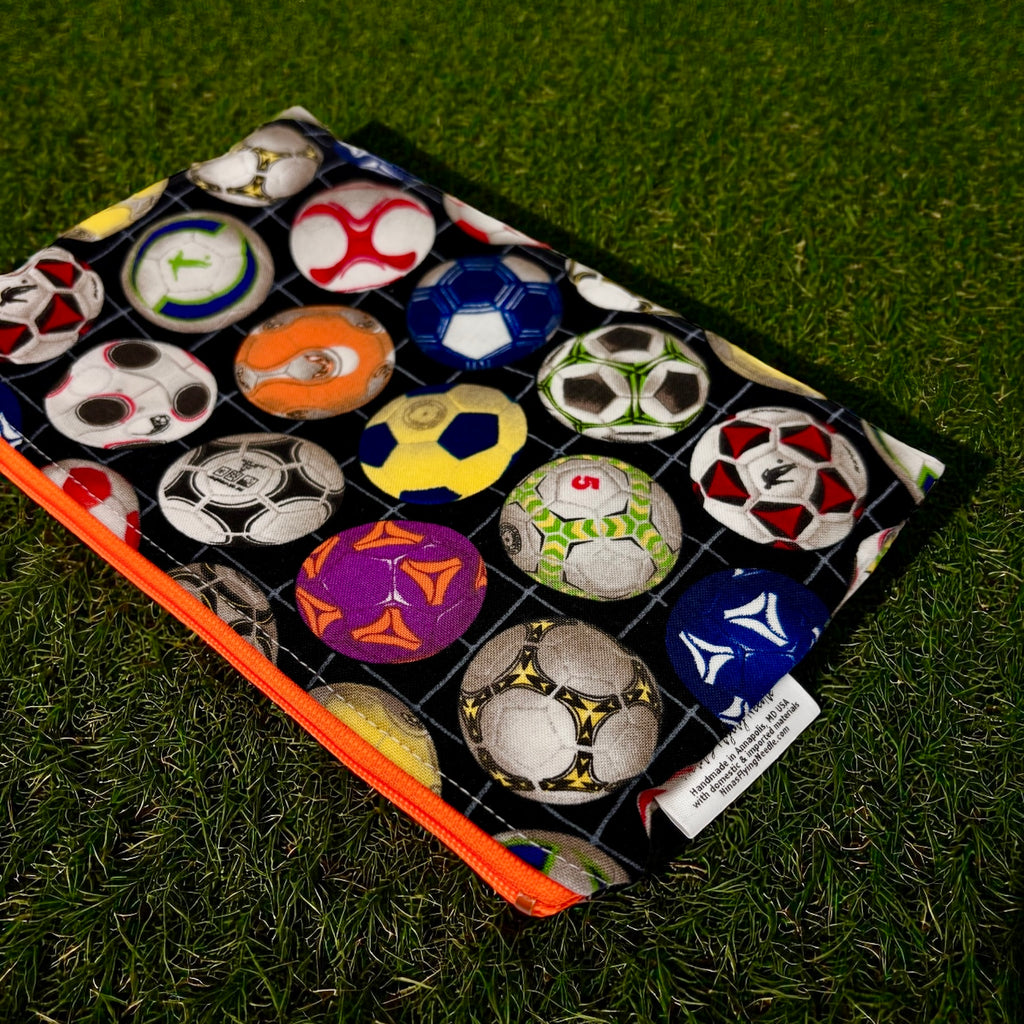 Snack Sized Reusable Zippered Bag Baseball and Stripe Combo