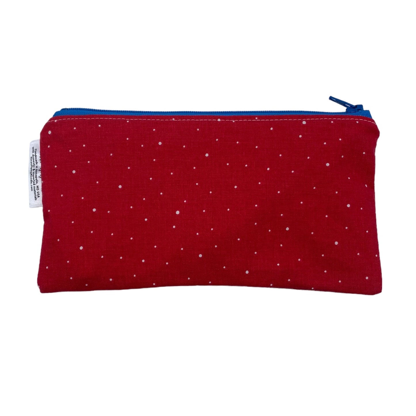 Knick Knack Sized Reusable Zippered Bag Dots on Red