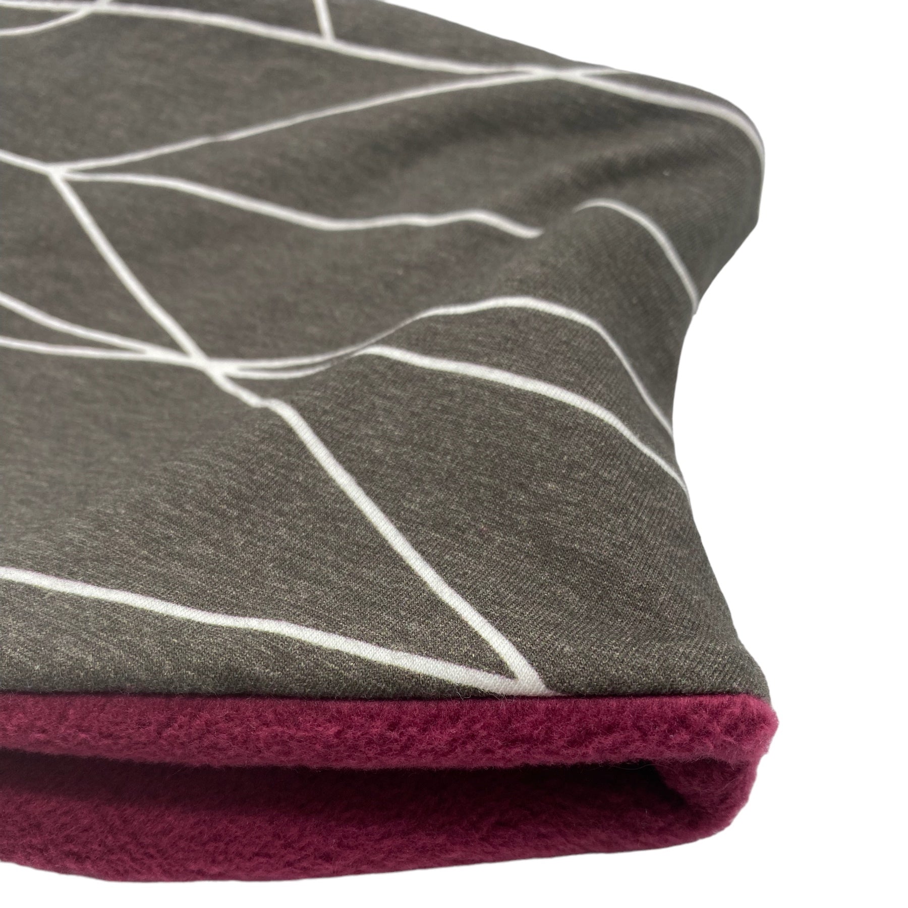 Adult Handmade Neck Warmer Lines All Over Gray (multiple liner options)