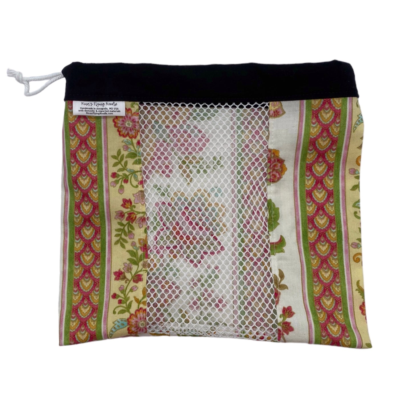 Small Produce Bag Floral with Gold Accent