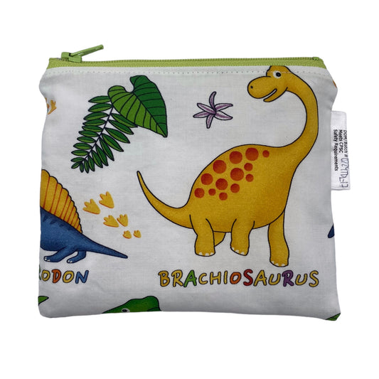 Toddler Sized Reusable Zippered Bag Dinosaurs with Names