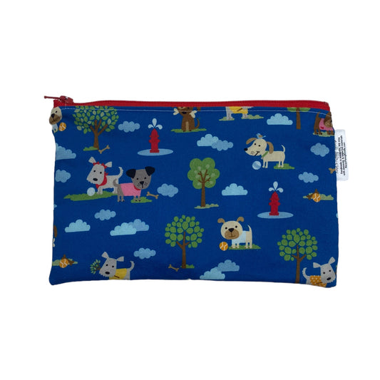 Snack Sized Reusable Zippered Bag Dogs in Park