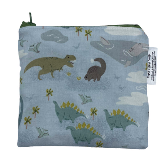 Toddler Sized Reusable Zippered Bag Dinosaurs