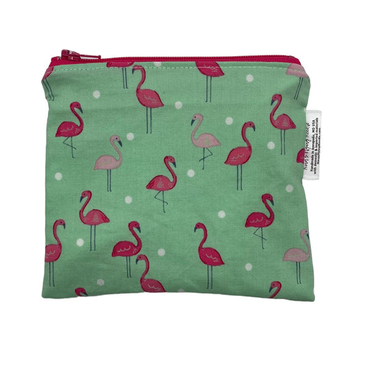 Toddler Sized Reusable Zippered Bag Flamingos
