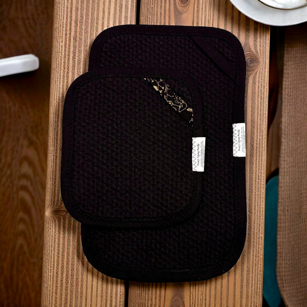 Combo Set of 2 Paper Towels - Solid Black on Black