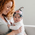 Knot Hat in Newborn: Floral with Rose Gold