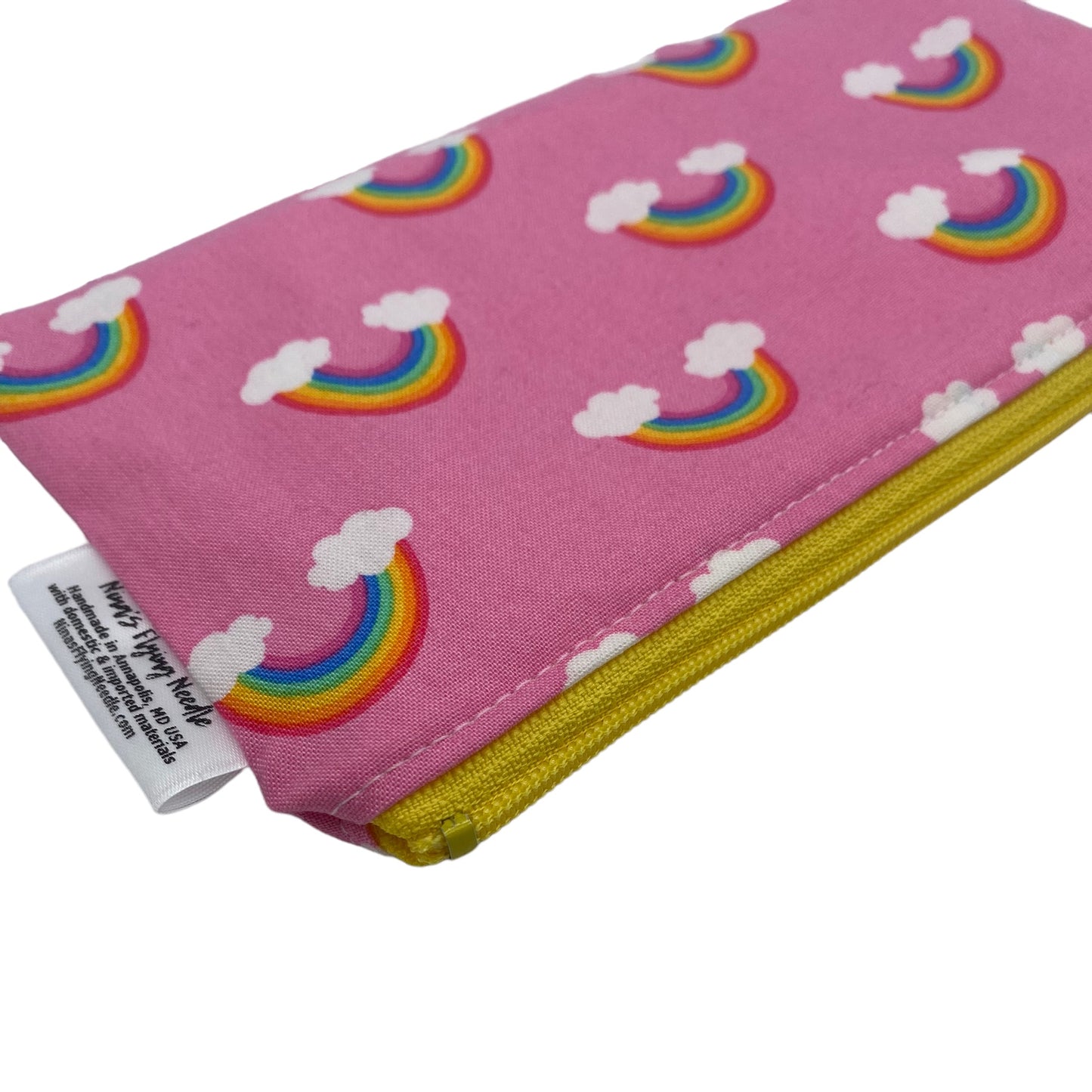 Knick Knack Sized Reusable Zippered Bag Rainbow on Clouds