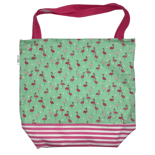 Pool Bag Flamingos and Stripes