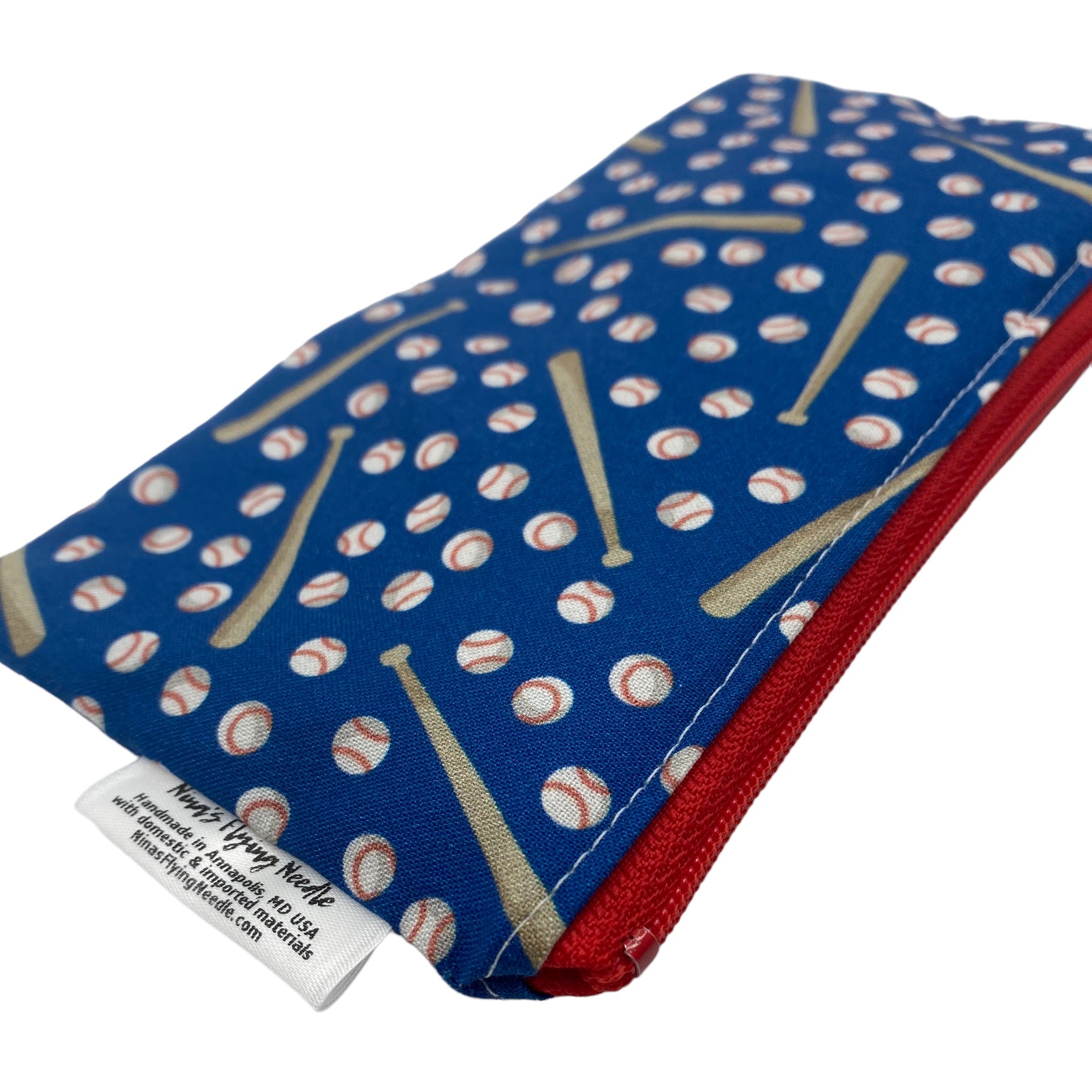 Knick Knack Sized Reusable Zippered Bag Baseball and Bats