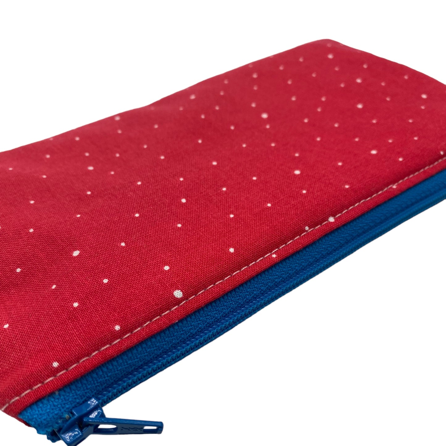 Knick Knack Sized Reusable Zippered Bag Dots on Red