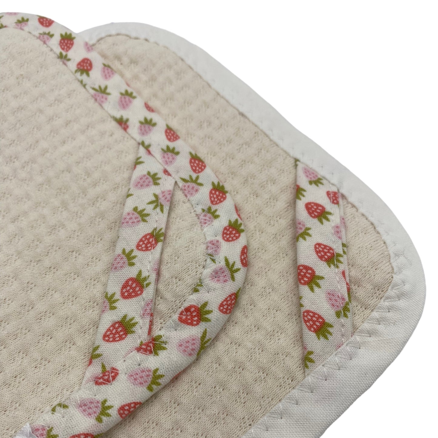 Set of 2 TINY Reusable Paper Towels - Strawberries and Solid White