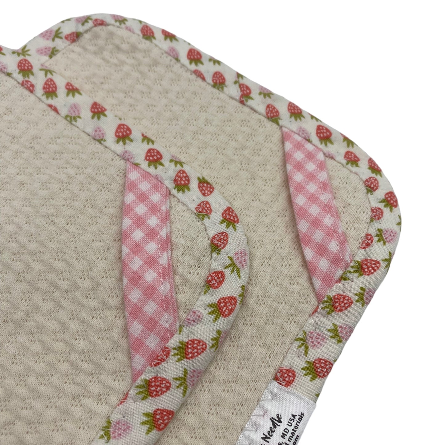 Set of 2 TINY Reusable Paper Towels - Strawberries with Gingham