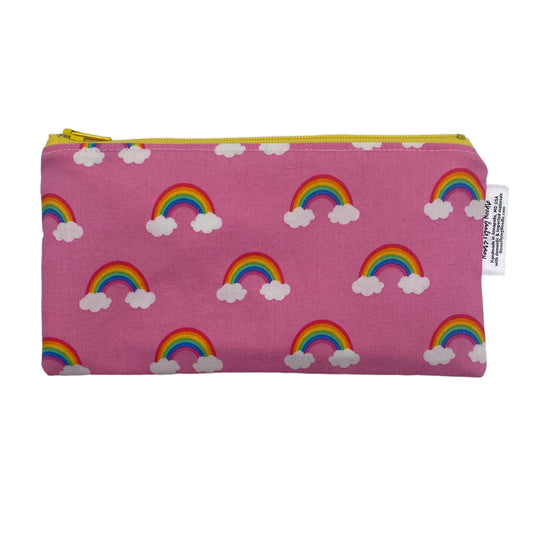 Knick Knack Sized Reusable Zippered Bag Rainbow on Clouds