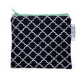 Toddler Sized Reusable Zippered Bag Quatrefoil Black