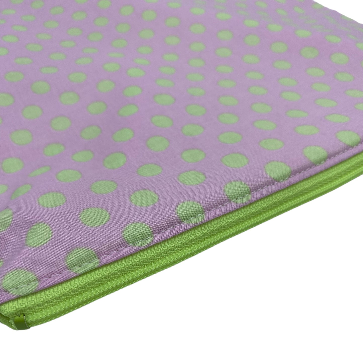 Gallon Sized Reusable Zippered Bag Dots Green On Pink