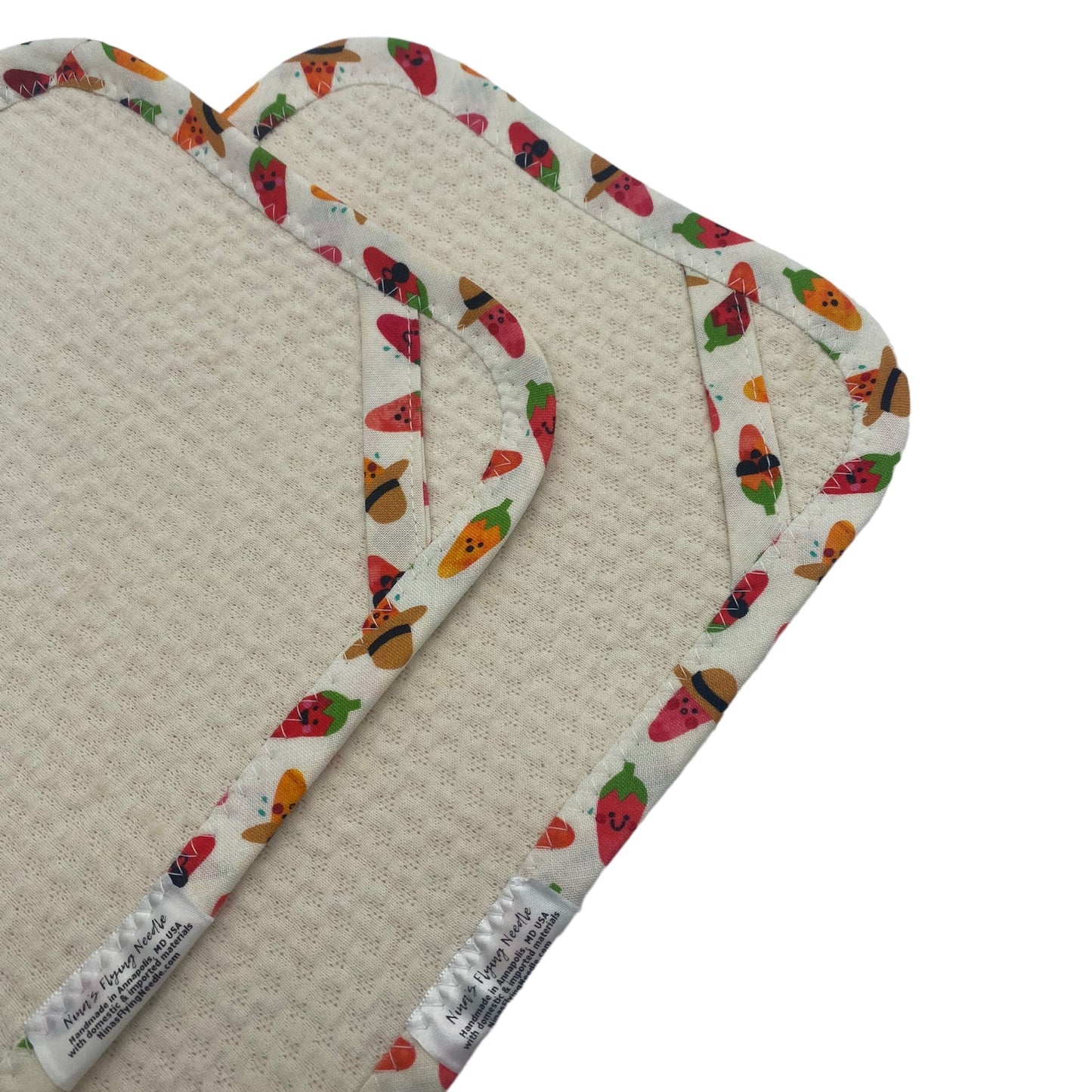 Set of 2 Reusable STANDARD Paper Towels - Chili Peppers