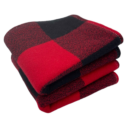 Wash Cloth - Regular - Plaid - Red and Black