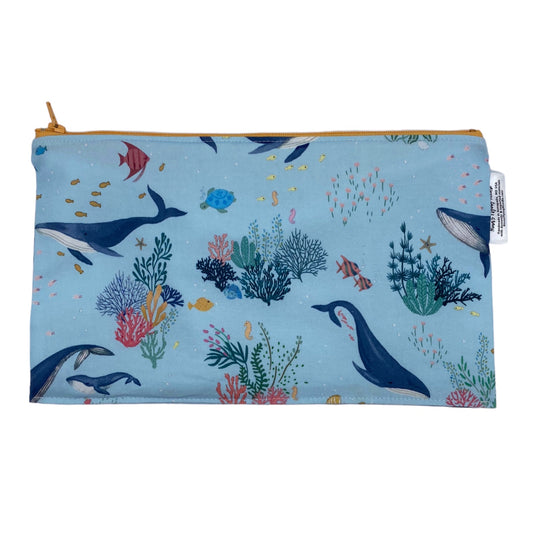 Travel Sized Wet Bag Underwater Whales and Corals