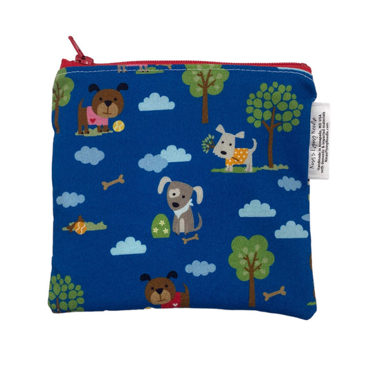 Toddler Sized Reusable Zippered Bag Dogs in Park