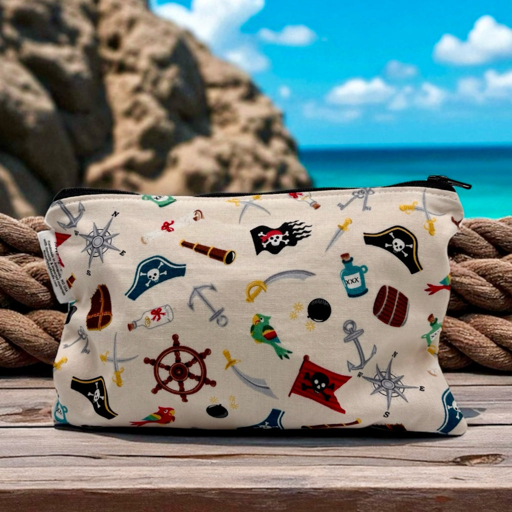 Snack Sized Reusable Zippered Bag Pirate Icons
