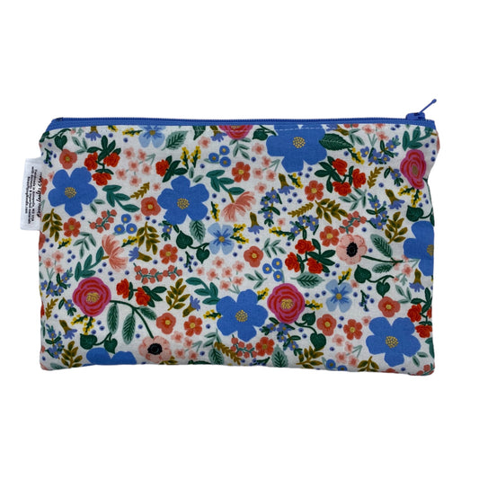Snack Sized Reusable Zippered Bag Floral Gold Detail