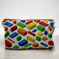 Snack Sized Reusable Zippered Bag Building Bricks on White