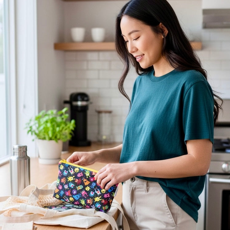 Snack Sized Reusable Zippered Bag Monsters