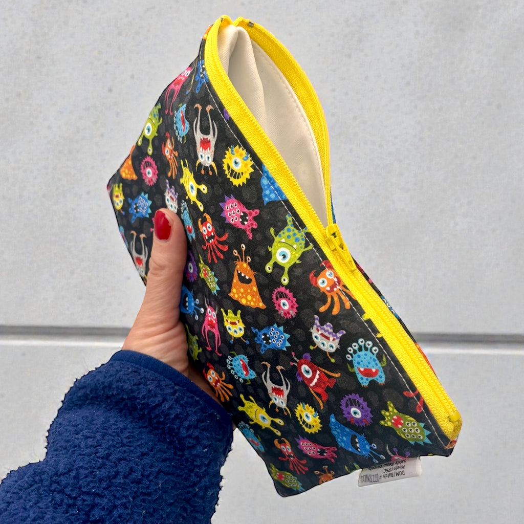 Snack Sized Reusable Zippered Bag Monsters
