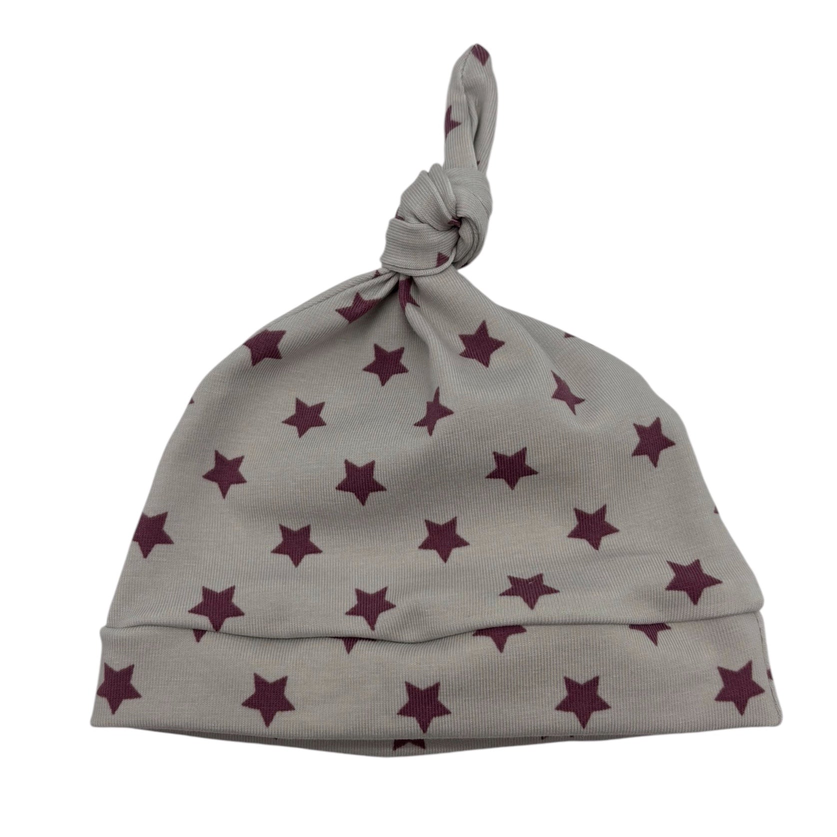 Knot Hat in Newborn: Stars On Gray