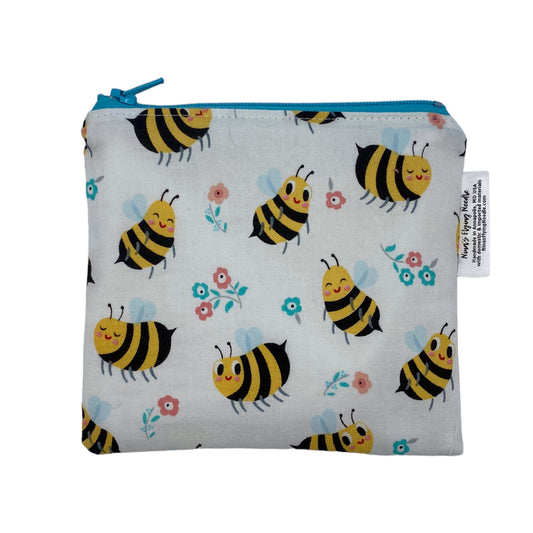 Toddler Sized Reusable Zippered Bag Bees