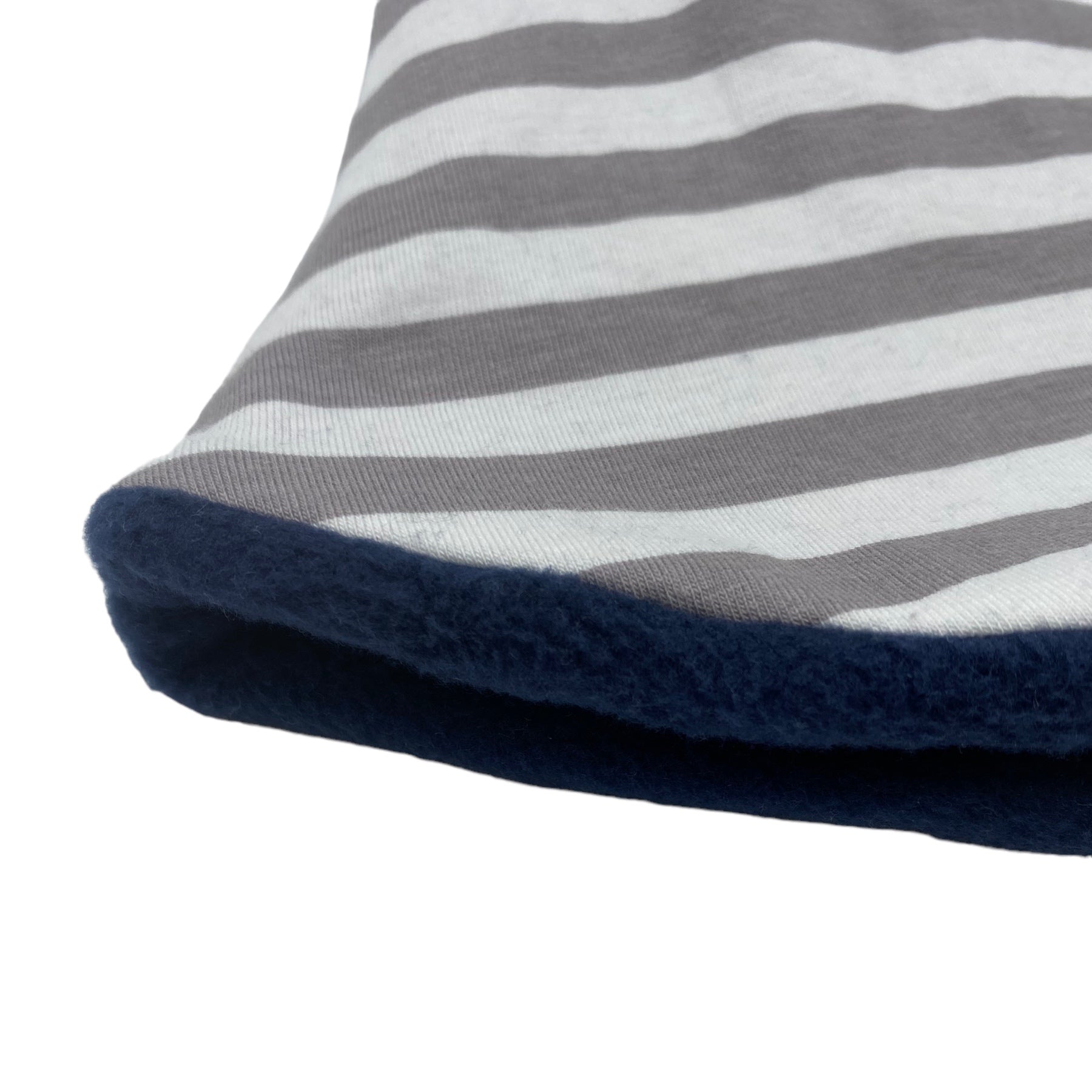 Adult Handmade Neck Warmer Stripes Gray White (multiple liner options)