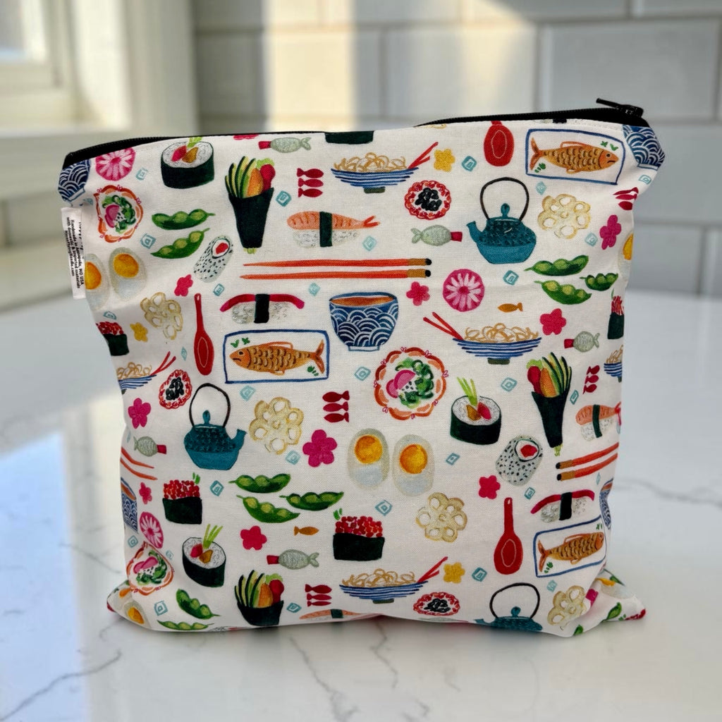 Gallon Sized Reusable Zippered Bag Sushi