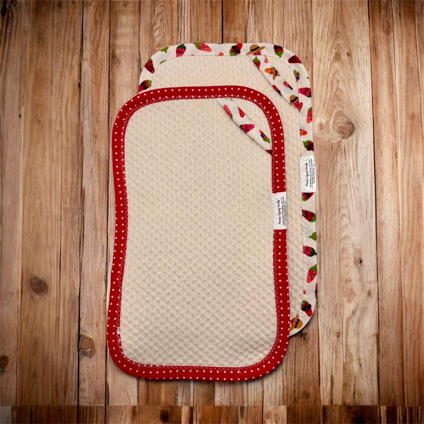 Set of 2 Reusable STANDARD Paper Towels - Chili Peppers and Polka Dots