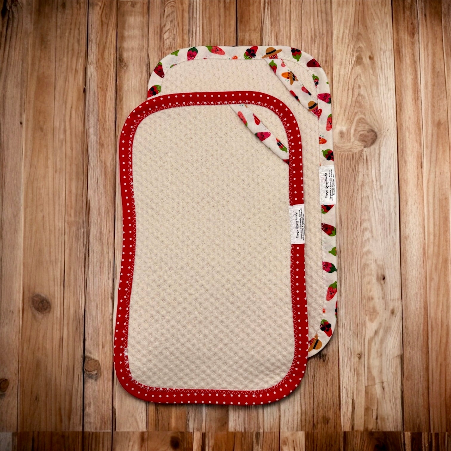 Set of 2 Reusable STANDARD Paper Towels - Chili Peppers and Polka Dots