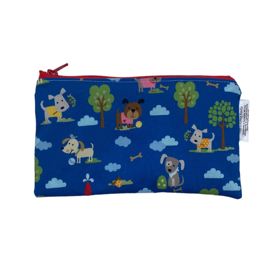 Knick Knack Sized Reusable Zippered Bag Dogs in Park