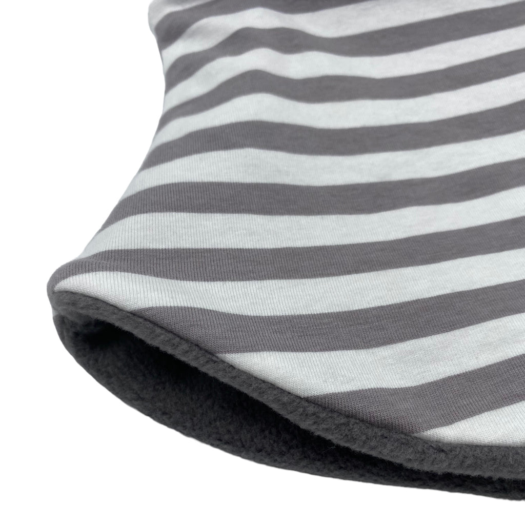 Adult Handmade Neck Warmer Stripes Gray White (multiple liner options)