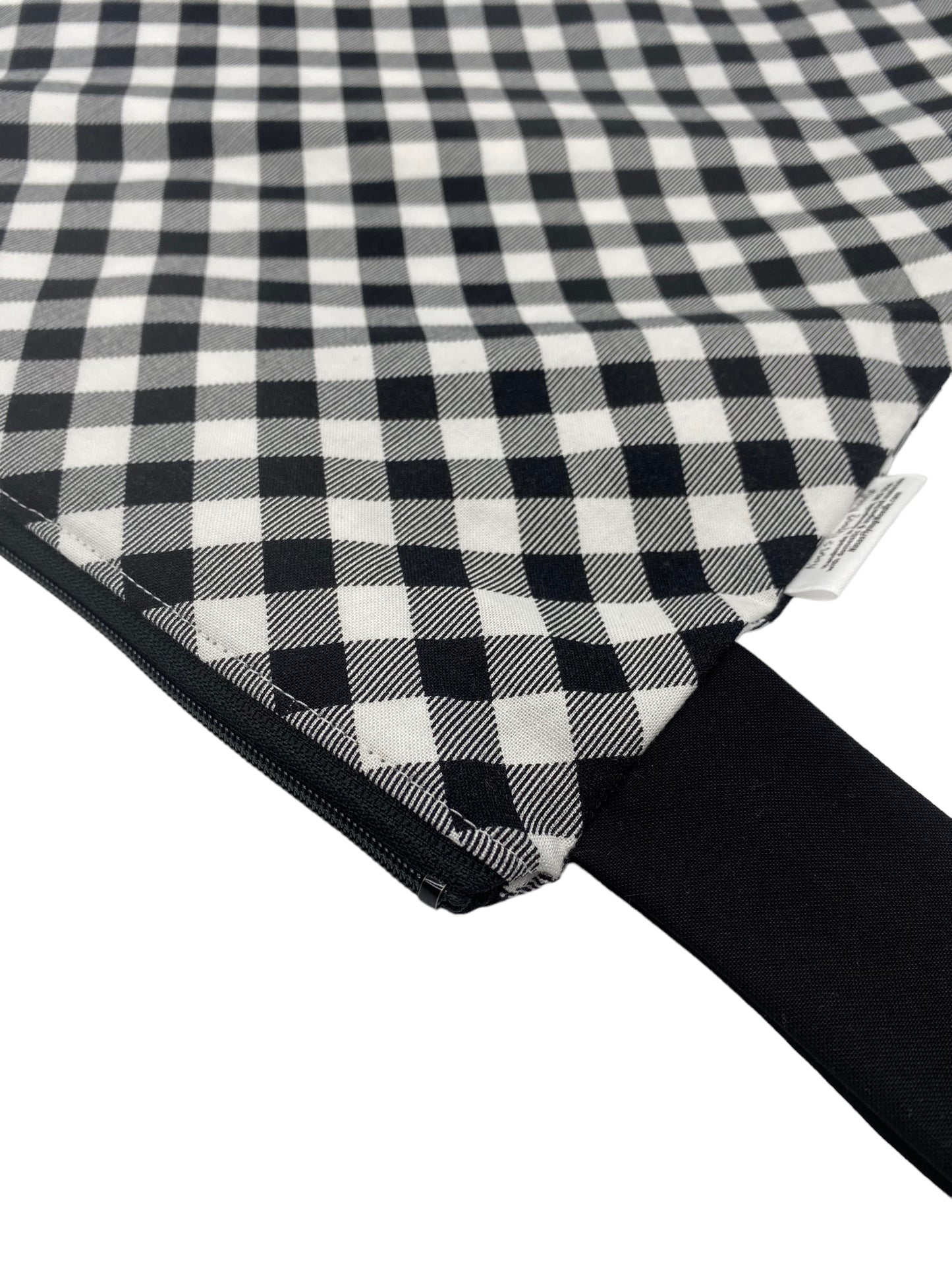 Large Wet Bag with Handle Plaid Black White
