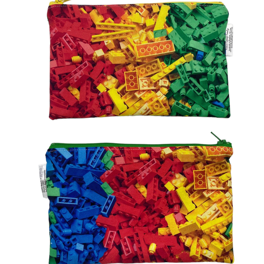 Snack Sized Reusable Zippered Bag Building Bricks Primary