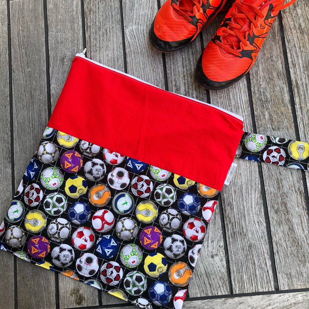 Large Wet Bag with Handle Florals on Navy