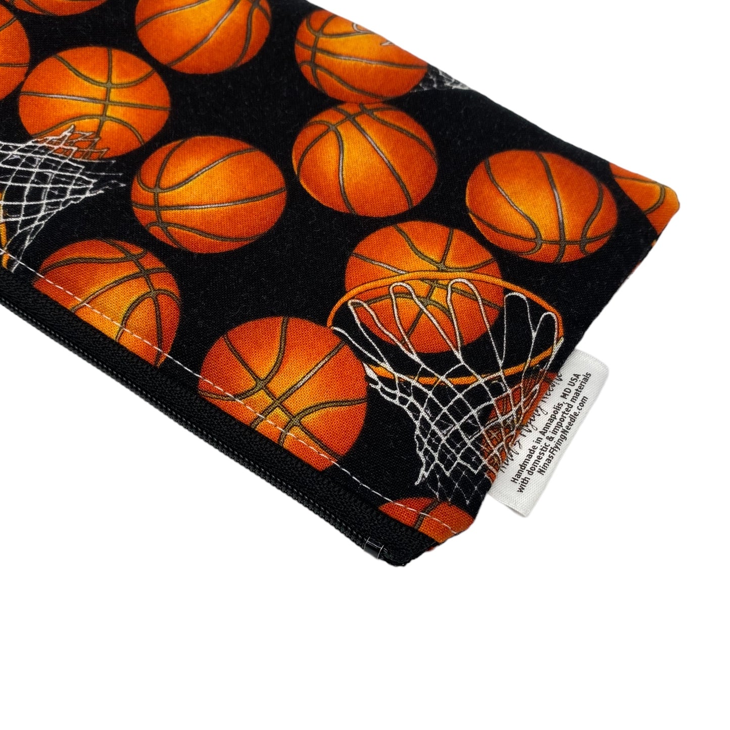 Knick Knack Sized Reusable Zippered Bag Basketball