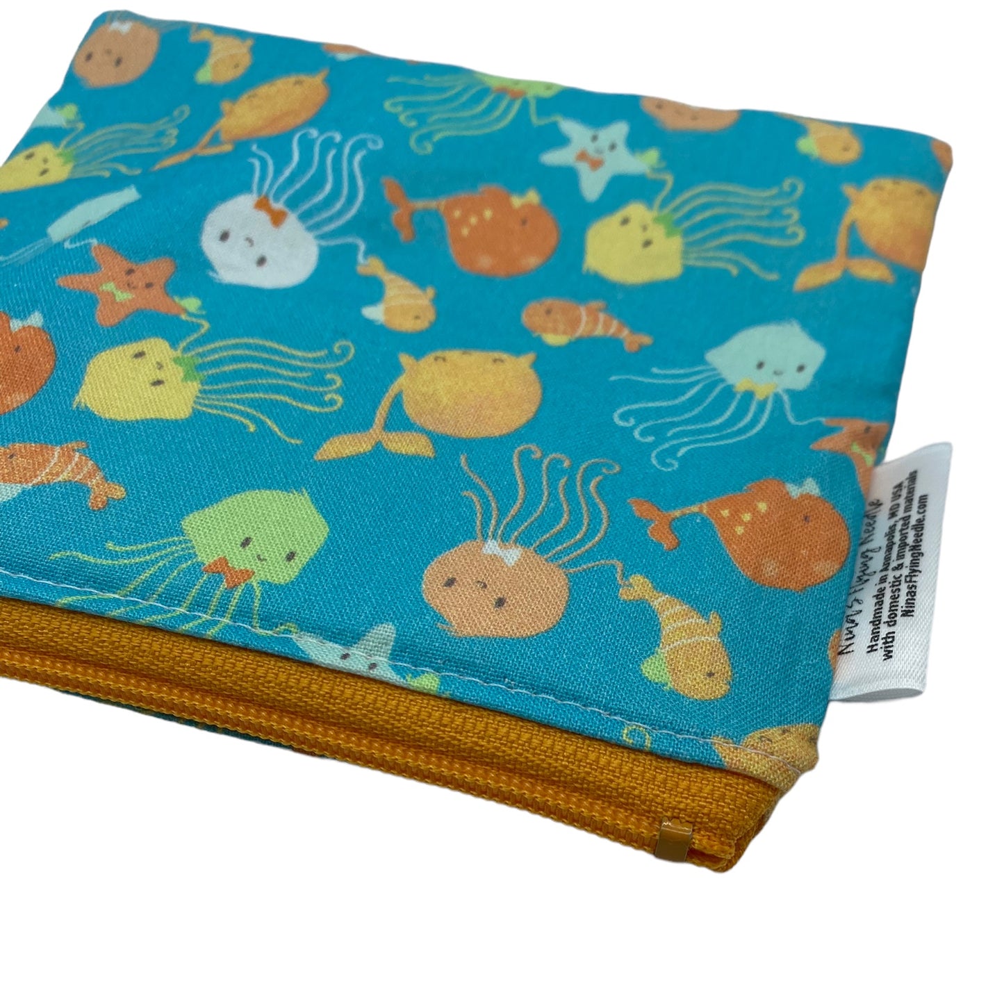 Toddler Sized Reusable Zippered Bag Jellyfish and Friends