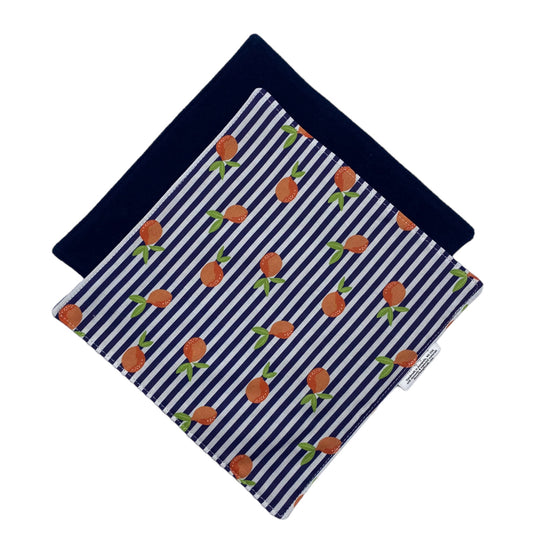 Reusable Napkins - Oranges on Stripes