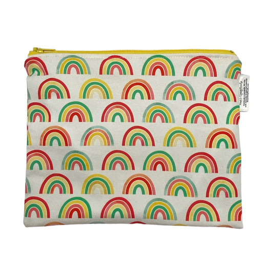 Sandwich Sized Reusable Zippered Bag Rainbows Primary Color