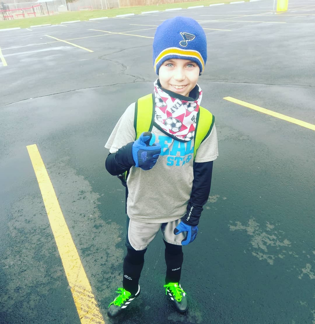 Child's Handmade Neck Warmer Dinosaurs Bright