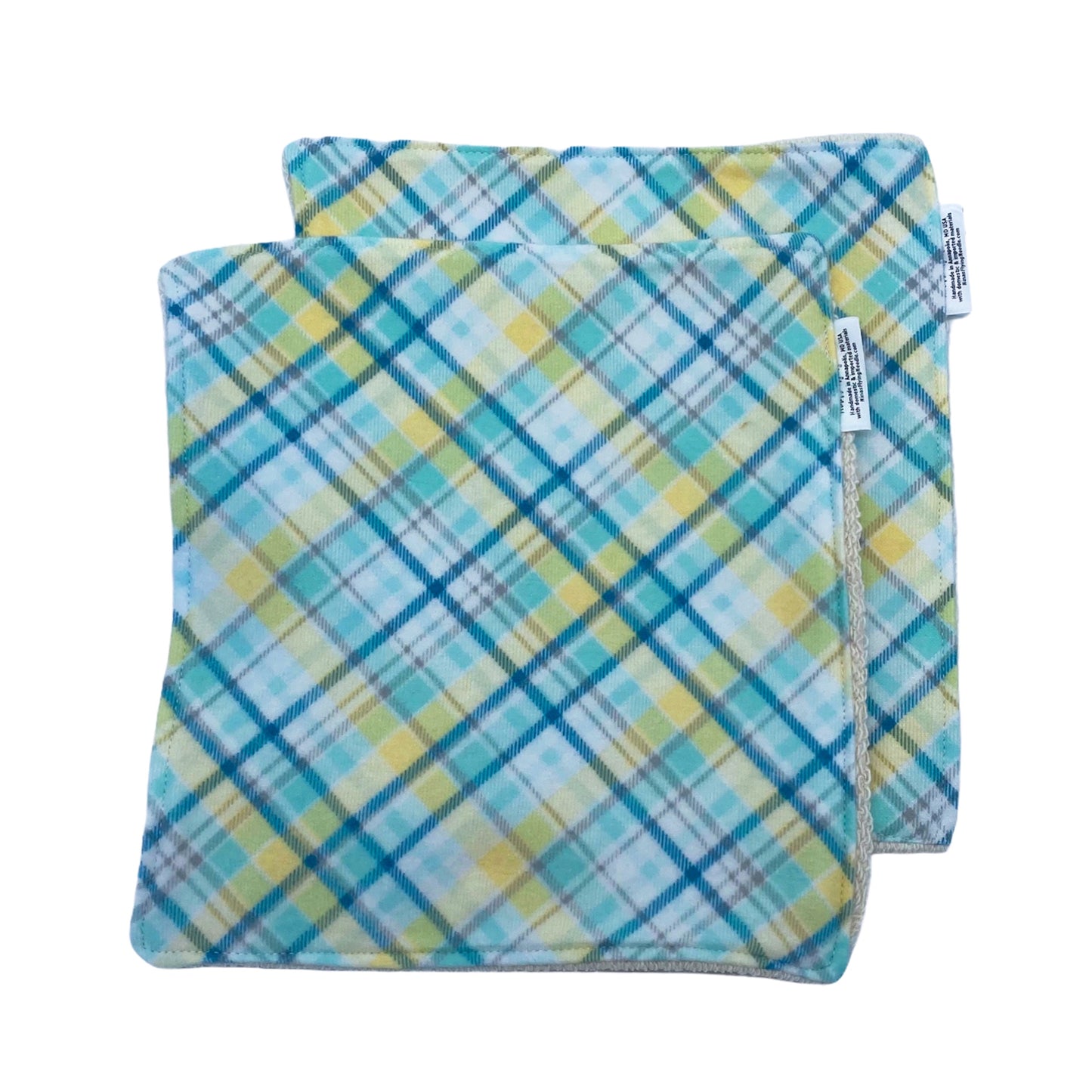 Wash Cloth - Regular - Plaid Blue and Yellow