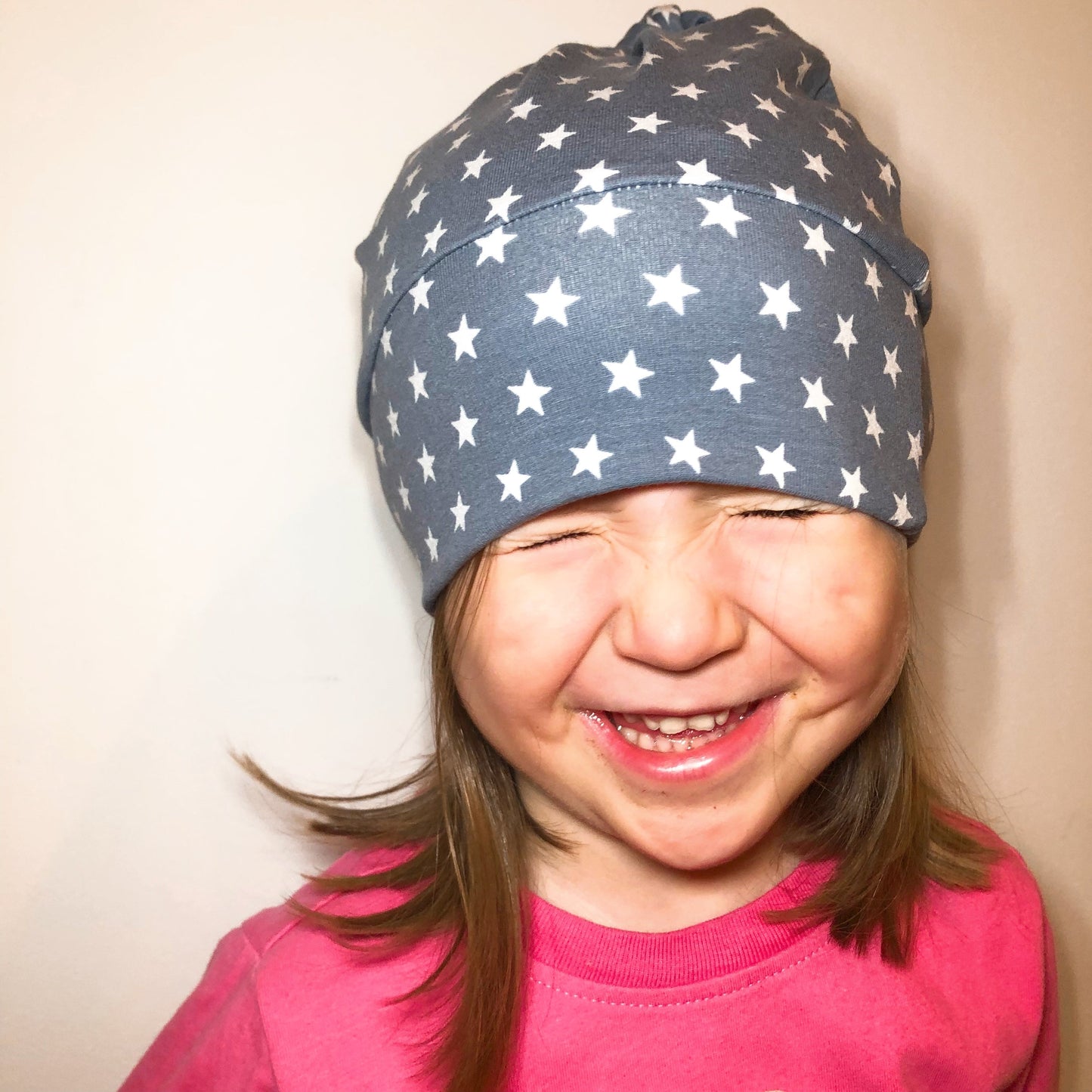 Beanie Hat in Little Kid: Apples on Pink