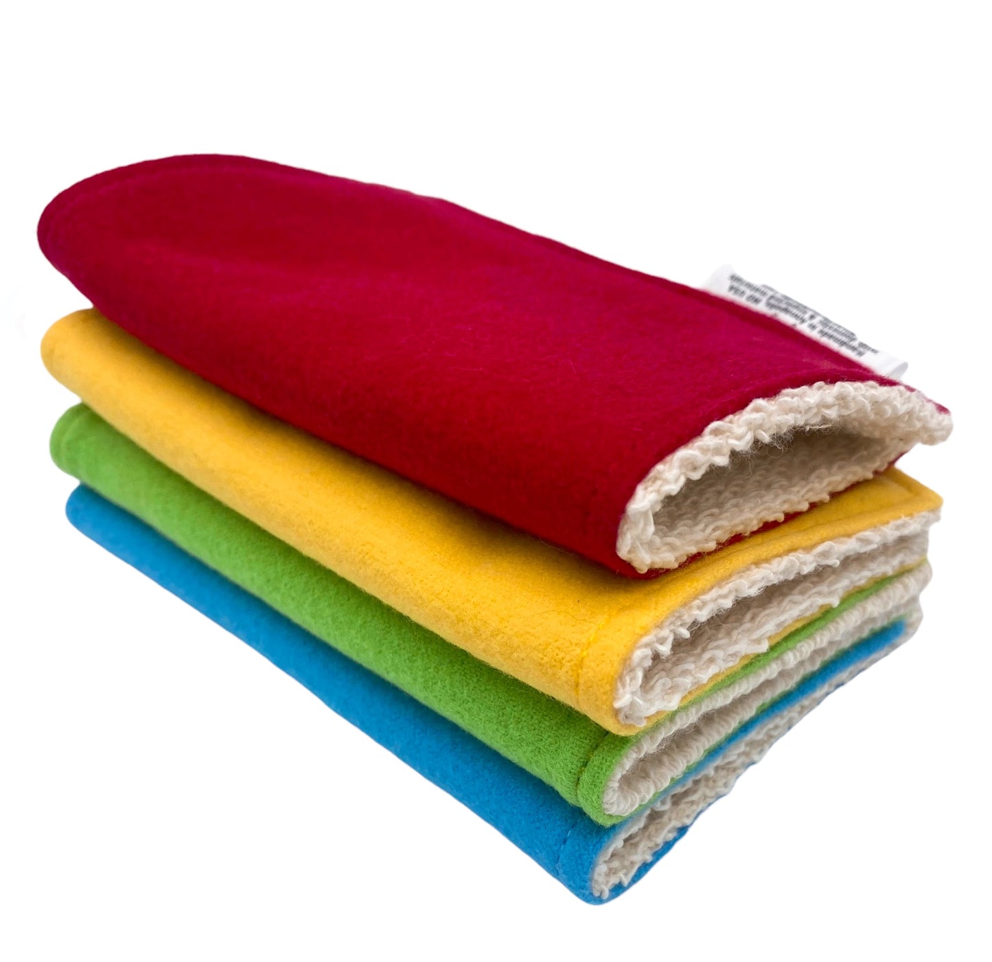 Wash Cloths - Minis - Solids, Red, Yellow, Green and Blue