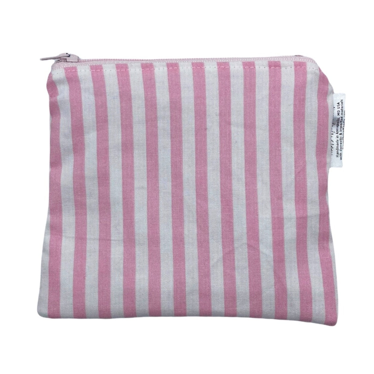 Toddler Sized Reusable Zippered Bag Stripes Pink