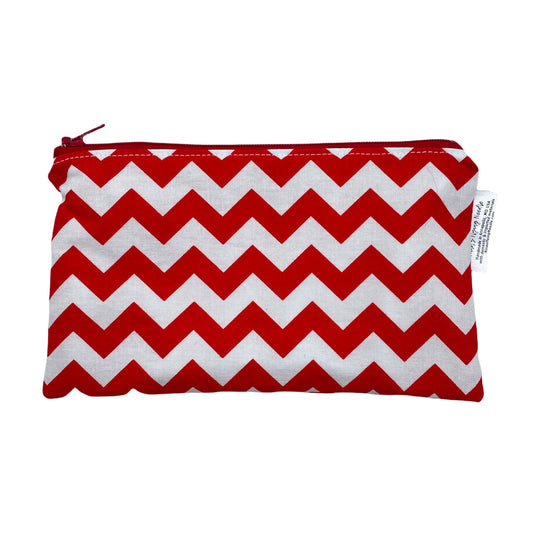 Knick Knack Sized Reusable Zippered Bag Chevron Red