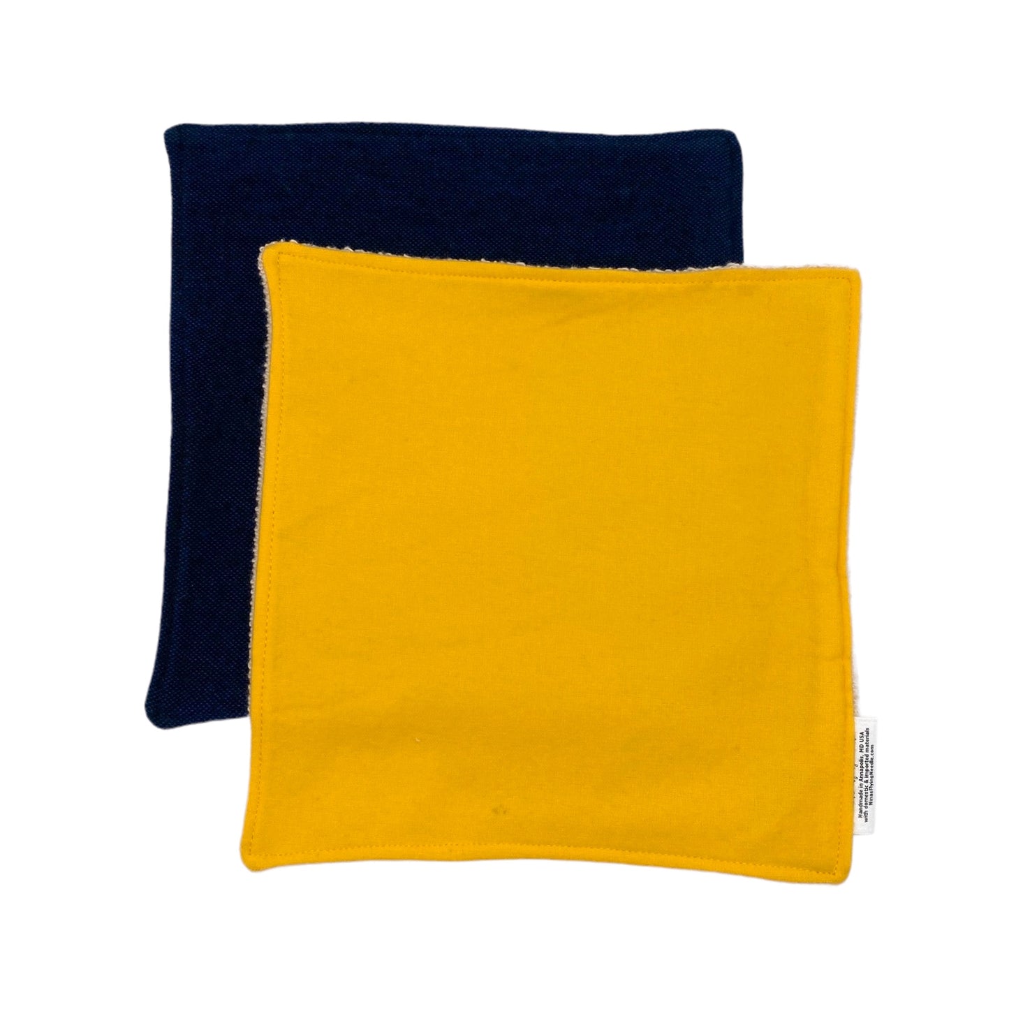 Wash Cloth - Regular - Solids - Herringbone Navy and Yellow